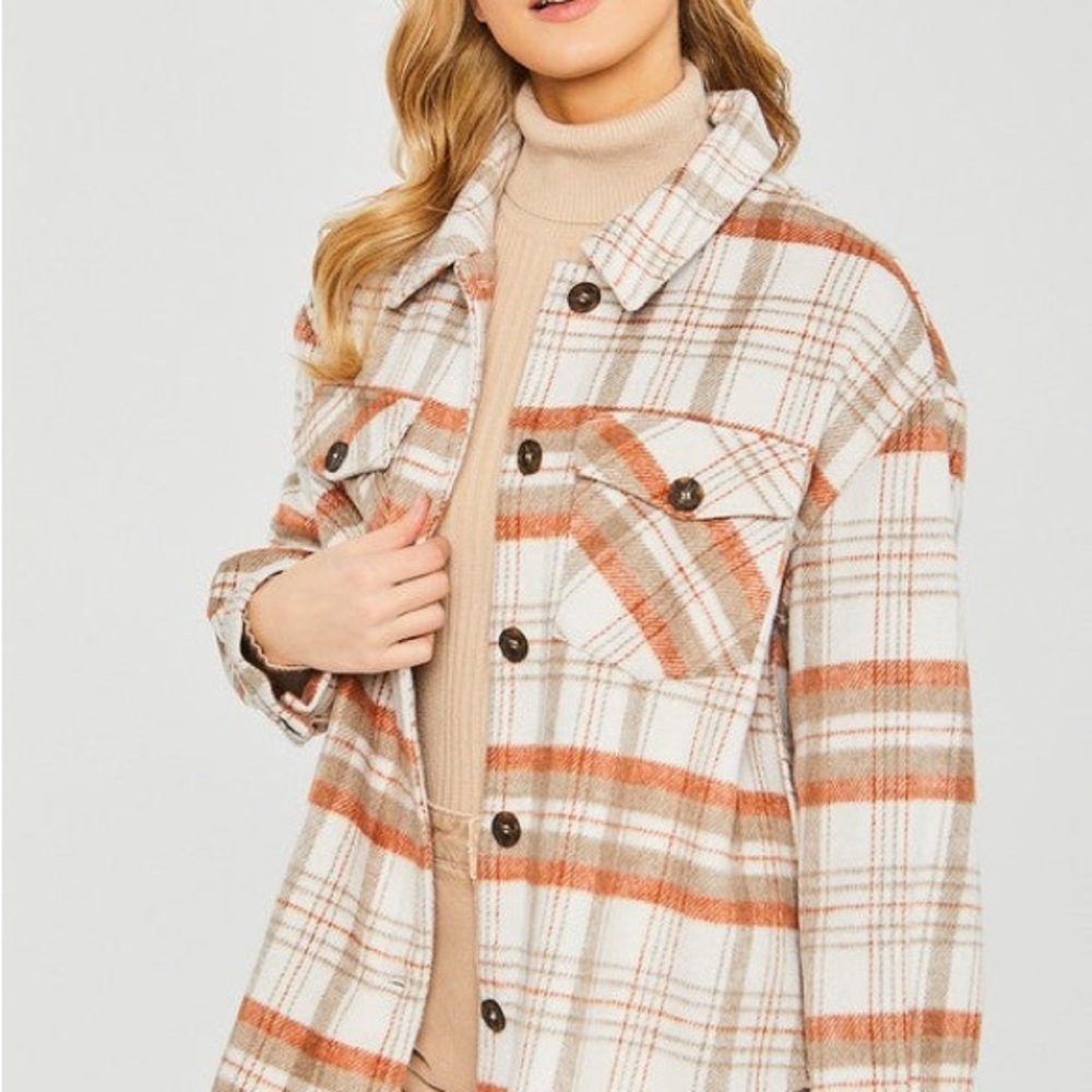 Love tree womens Plaid Button-Up Jacket